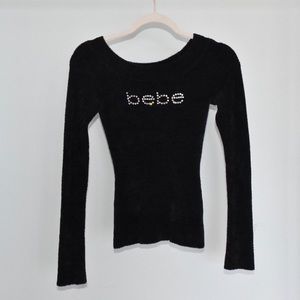Bebe Scoop Neck Chenille Sweater